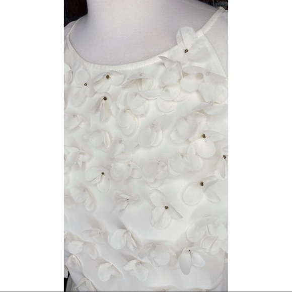 Ted Baker London Just For You 3D Floral Flowers Ivory Skater Dress Size 4 Tulle - Picture 2 of 7